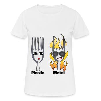 Metal - Frauen T-Shirt atmungsaktiv - Weiß - Vorne - AI Model Female 172 dark (172cm)