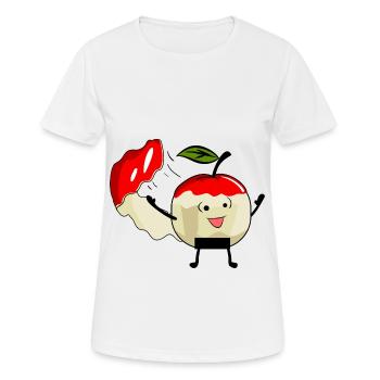 Nackt Nudismus Stripper Frucht Apfel Penis Vagina - Frauen T-Shirt atmungsaktiv - Weiß - Vorne - AI Model Female 172 dark (172cm)