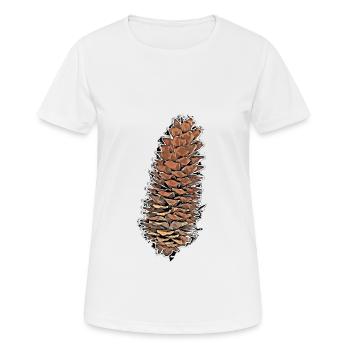 Pommes de pin - T-shirt respirant Femme - blanc - Devant - AI Model Female 172 dark (172cm)