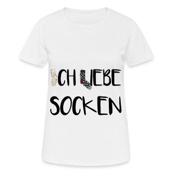 Ich liebe Socken! - Frauen T-Shirt atmungsaktiv - Weiß - Vorne - AI Model Female 172 dark (172cm)