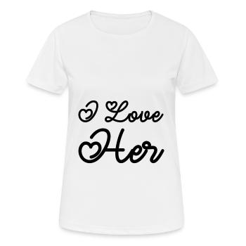 je l AIME - T-shirt respirant Femme - blanc - Devant - AI Model Female 172 dark (172cm)