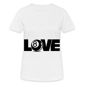 Liebe Billard 8 Schwarz Liebevoll Billard Löcher W - Frauen T-Shirt atmungsaktiv - Weiß - Vorne - AI Model Female 172 dark (172cm)