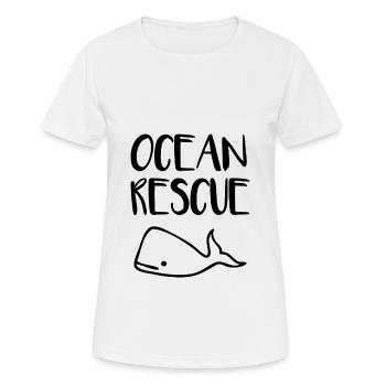 Ocean Rescue! Sauvez les océans! - T-shirt respirant Femme - blanc - Devant - AI Model Female 172 dark (172cm)