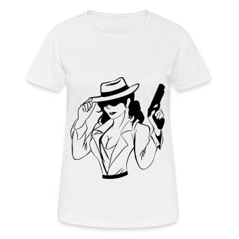 Weapons Weapons Girl Attack Shooting Trigger Bullet - Women's Breathable T-Shirt - white - Front - AI Model Female 172 dark (172cm)