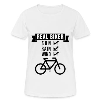 Real bikers, in any weather! - Women's Breathable T-Shirt - white - Front - AI Model Female 172 dark (172cm)