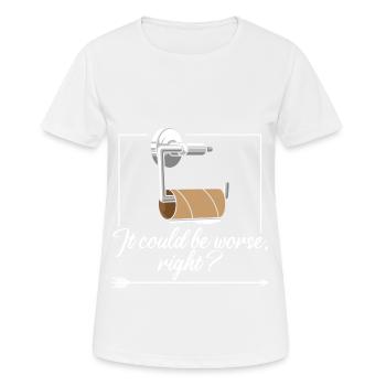 Toilet paper, Toilet roll, Fun, Bad luck, Bathroom - Women's Breathable T-Shirt - white - Front - AI Model Female 172 dark (172cm)