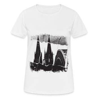 Kölner Dom Allemagne Cologne Skyline - T-shirt respirant Femme - blanc - Devant - AI Model Female 172 dark (172cm)