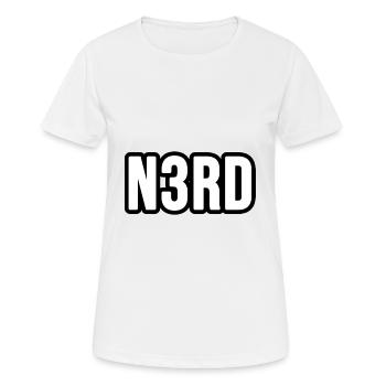Nerd - Frauen T-Shirt atmungsaktiv - Weiß - Vorne - AI Model Female 172 dark (172cm)