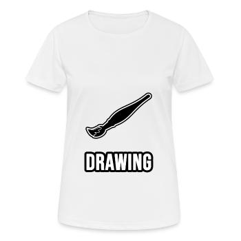 Drawing - Brush - Women's Breathable T-Shirt - white - Front - AI Model Female 172 dark (172cm)