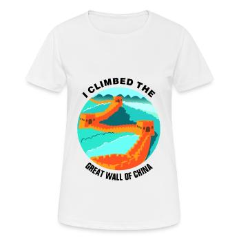Chinesische Mauer China Wunder Denkmal Peking Aufs - Frauen T-Shirt atmungsaktiv - Weiß - Vorne - AI Model Female 172 dark (172cm)