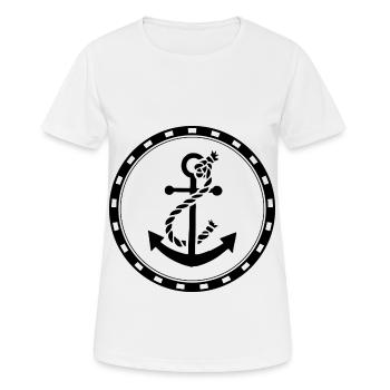 Anker - Anchor - Maritim - Nautik - Frauen T-Shirt atmungsaktiv - Weiß - Vorne - AI Model Female 172 dark (172cm)