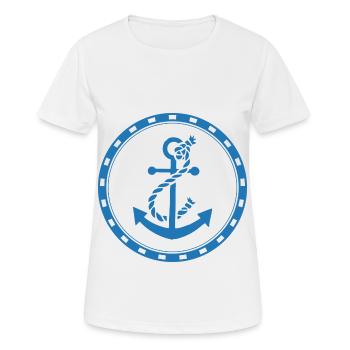 Anker - Anchor - Maritim - Nautik - Frauen T-Shirt atmungsaktiv - Weiß - Vorne - AI Model Female 172 dark (172cm)
