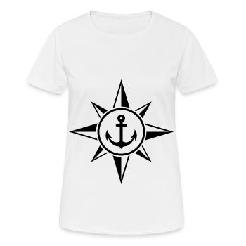 Anker Nautik Seefahrer Freiheit maritim Pier Meer - Frauen T-Shirt atmungsaktiv - Weiß - Vorne - AI Model Female 172 dark (172cm)