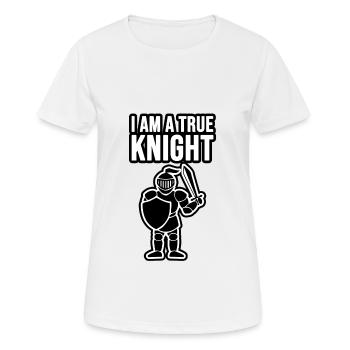 Je suis un vrai chevalier - T-shirt respirant Femme - blanc - Devant - AI Model Female 172 dark (172cm)