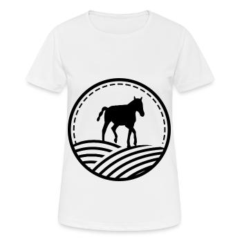 Pferde Reitsport Freiheit Fohlen Ross - Frauen T-Shirt atmungsaktiv - Weiß - Vorne - AI Model Female 172 dark (172cm)