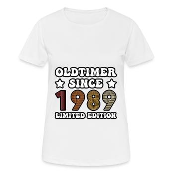 OLDTIMER SEIT 1989 - Frauen T-Shirt atmungsaktiv - Weiß - Vorne - AI Model Female 172 dark (172cm)