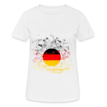 Deutschland Weltmeisterschaft Fussball - Frauen T-Shirt atmungsaktiv - Weiß - Vorne - AI Model Female 172 dark (172cm)