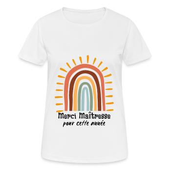 Merci Maîresse pour cette année - T-shirt respirant Femme - blanc - Devant - AI Model Female 172 dark (172cm)