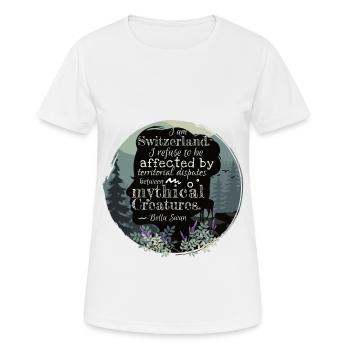 Citation de Bella Swan à propos d’Edward,citation de livre,Suisse - T-shirt respirant Femme - blanc - Devant - AI Model Female 172 dark (172cm)