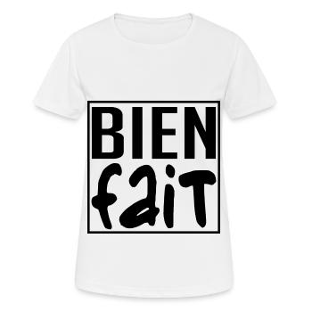 Bien fait - T-shirt respirant Femme - blanc - Devant - AI Model Female 172 dark (172cm)
