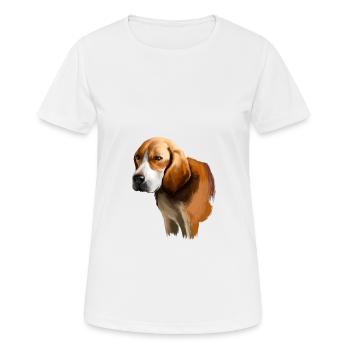 Beagle-Harrier Scent Hound Dog Sketch Illustration - Women's Breathable T-Shirt - white - Front - AI Model Female 172 dark (172cm)