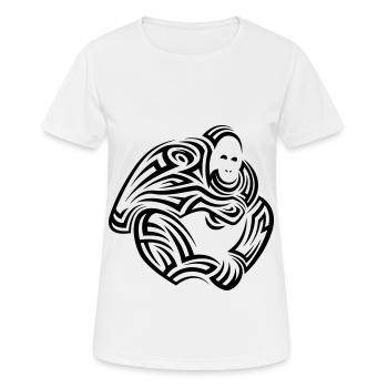 Orangutan Tribal Tattoo - Women's Breathable T-Shirt - white - Front - AI Model Female 172 dark (172cm)