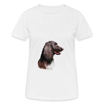 Munsterlander Small Dog Aquarelle Illustration - T-shirt respirant Femme - blanc - Devant - AI Model Female 172 dark (172cm)