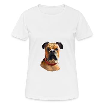 Perro de Presa Mallorquinischer Hund Aquarell illustrat - Frauen T-Shirt atmungsaktiv - Weiß - Vorne - AI Model Female 172 dark (172cm)