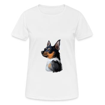Teddy Roosevelt Terrier Aquarelle de chien Illustratio - T-shirt respirant Femme - blanc - Devant - AI Model Female 172 dark (172cm)