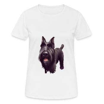 Mittelschnauze Standard Schnauzer Hund Illustration - Frauen T-Shirt atmungsaktiv - Weiß - Vorne - AI Model Female 172 dark (172cm)