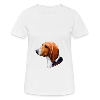 Treeing Walker Coonhound Dog Watercolor Illustrati - Women's Breathable T-Shirt - white - Front - AI Model Female 172 dark (172cm)