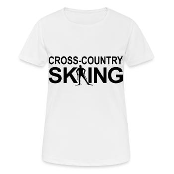 Ski de fond, Ski de fond - T-shirt respirant Femme - blanc - Devant - AI Model Female 172 dark (172cm)