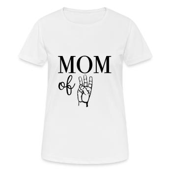 Mom of Three - Frauen T-Shirt atmungsaktiv - Weiß - Vorne - AI Model Female 172 dark (172cm)
