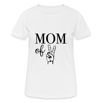 Mom of Two - Frauen T-Shirt atmungsaktiv - Weiß - Vorne - AI Model Female 172 dark (172cm)