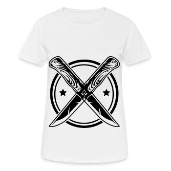 Couteau - T-shirt respirant Femme - blanc - Devant - AI Model Female 172 dark (172cm)