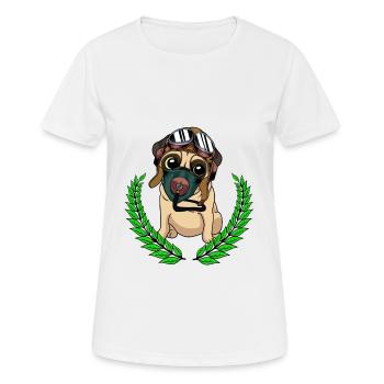 Hund Pilot Pilotenhelm Flieger fliegen Luftwaffe - Frauen T-Shirt atmungsaktiv - Weiß - Vorne - AI Model Female 172 dark (172cm)