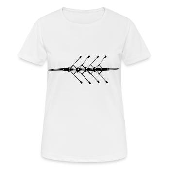 Rudern, Ruderboot, Vierer - Frauen T-Shirt atmungsaktiv - Weiß - Vorne - AI Model Female 172 dark (172cm)