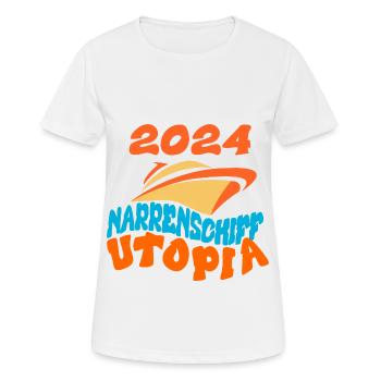 Ship of Fools Utopia, Ostrich Quote - Women's Breathable T-Shirt - white - Front - AI Model Female 172 dark (172cm)