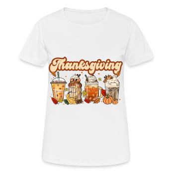 Action de grâce - T-shirt respirant Femme - blanc - Devant - AI Model Female 172 dark (172cm)