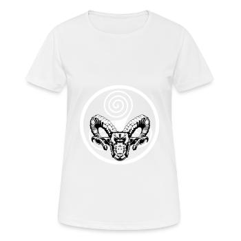 Symbole Triskele Tête de chèvre Viking Odin Thor - T-shirt respirant Femme - blanc - Devant - AI Model Female 172 dark (172cm)