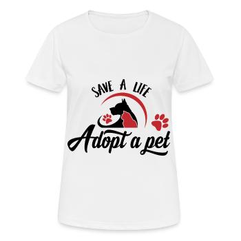 Rescue - Save A Life Adopt a Pet - für Tierschütze - Frauen T-Shirt atmungsaktiv - Weiß - Vorne - AI Model Female 172 dark (172cm)