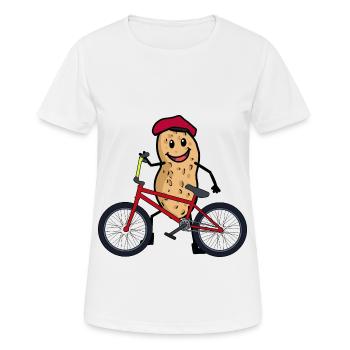 Cacahuète Vélo Cycliste Enfants Roue d’enfant - T-shirt respirant Femme - blanc - Devant - AI Model Female 172 dark (172cm)