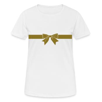 Schleife - Frauen T-Shirt atmungsaktiv - Weiß - Vorne - AI Model Female 172 dark (172cm)