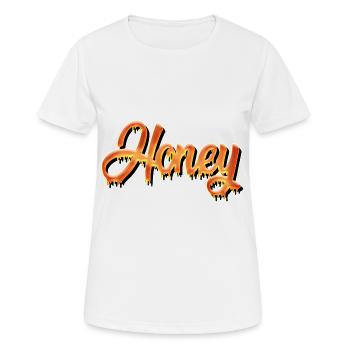 Lettrage graffiti miel miel - T-shirt respirant Femme - blanc - Devant - AI Model Female 172 dark (172cm)