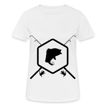 Angler - Fisherman - Angelrute - Sportfischer - Frauen T-Shirt atmungsaktiv - Weiß - Vorne - AI Model Female 172 dark (172cm)