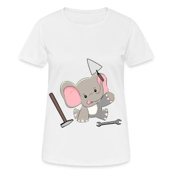 Elefant Handwerker Hausmeister Werkzeug Kinder - Frauen T-Shirt atmungsaktiv - Weiß - Vorne - AI Model Female 172 dark (172cm)