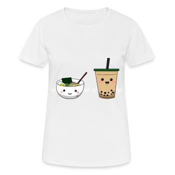 Cuisine asiatique japonaise Ramen Tea I Cadeau - T-shirt respirant Femme - blanc - Devant - AI Model Female 172 dark (172cm)