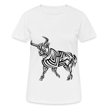 Taurus Tribal Tattoo - Women's Breathable T-Shirt - white - Front - AI Model Female 172 dark (172cm)