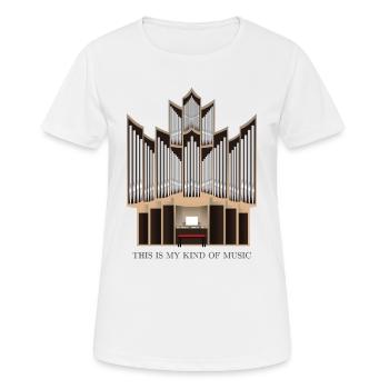 Organ Illustration- Music - Church - Women's Breathable T-Shirt - white - Front - AI Model Female 172 dark (172cm)