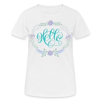 Bonjour - T-shirt respirant Femme - blanc - Devant - AI Model Female 172 dark (172cm)
